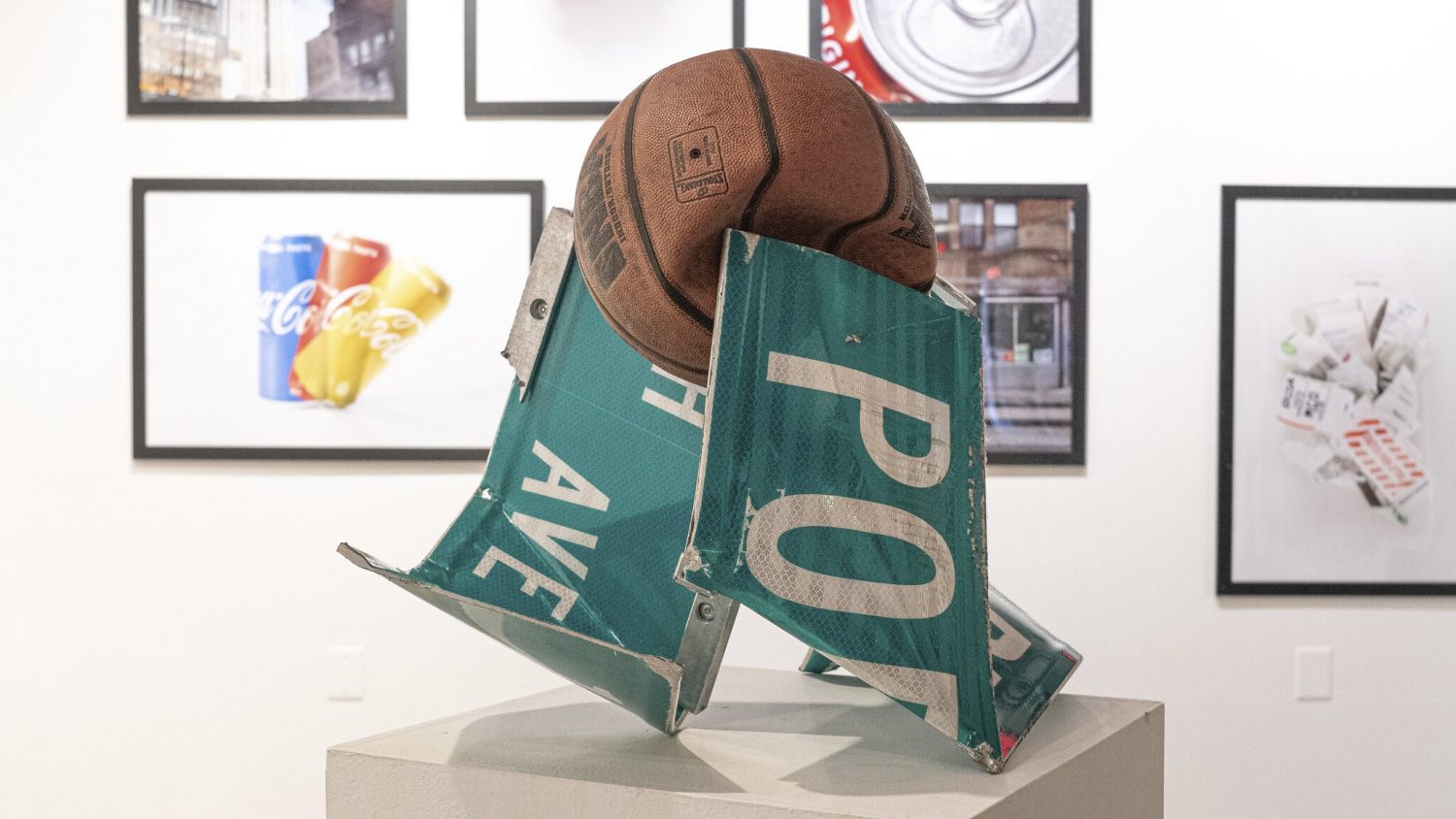 DeShawn Oravetz, Streetball, 2019. Mixed media sculpture, 19 x 27 x 5 x 28 inches. Courtesy of the artist